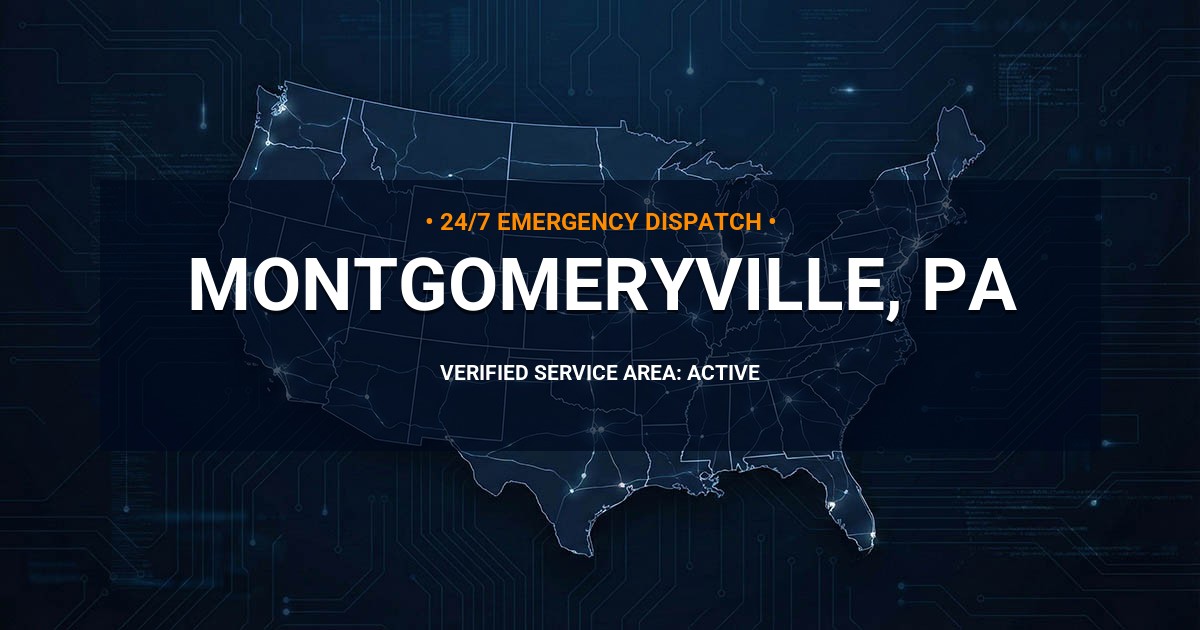 Emergency Plumbing Dispatch Map for Plumbing Services: Montgomeryville, PA