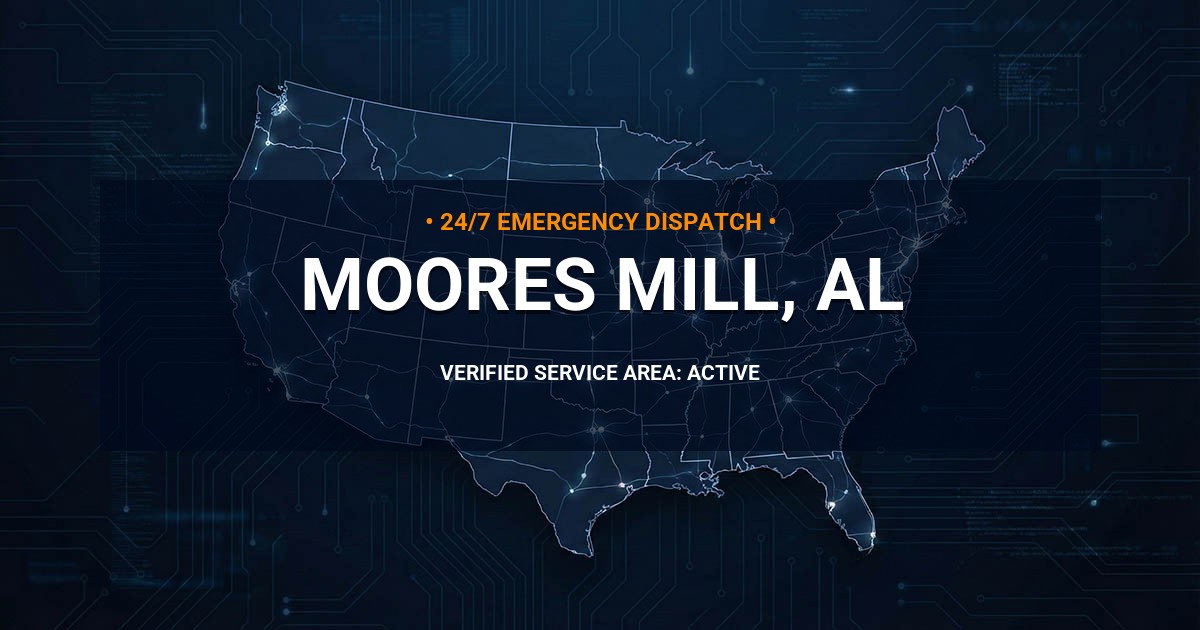 Emergency Plumbing Dispatch Map for Plumbing Services: Moores Mill, AL