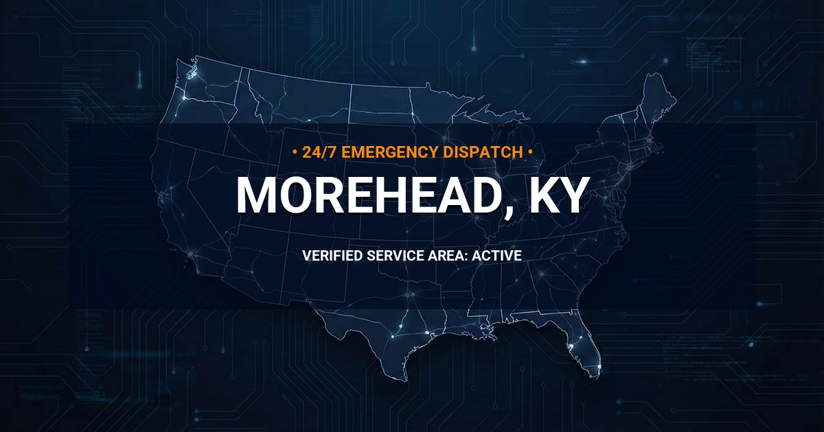 Emergency Plumbing Dispatch Map for Plumbing Services: Morehead, KY