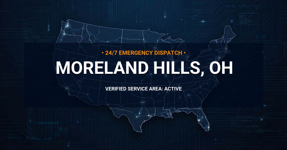 Emergency Plumbing Dispatch Map for Plumbing Services: Moreland Hills, OH