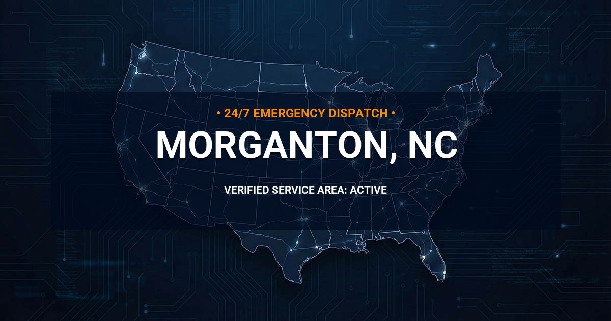 Emergency Plumbing Dispatch Map for Plumbing Services: Morganton, NC