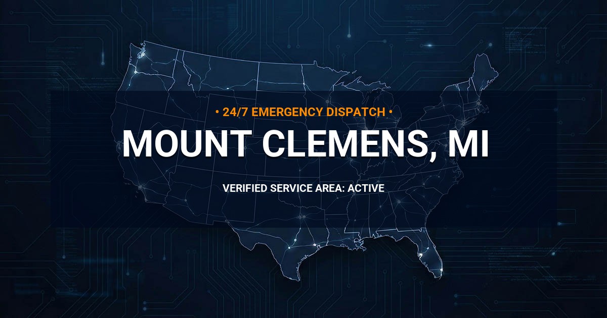 Emergency Plumbing Dispatch Map for Plumbing Services: Mount Clemens, MI