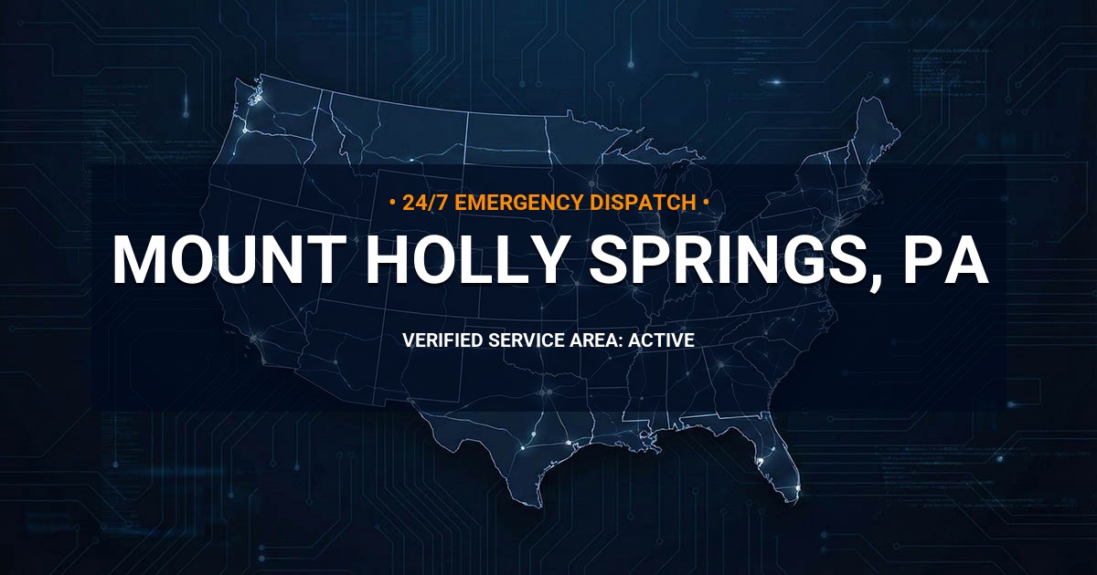 Emergency Plumbing Dispatch Map for Plumbing Services: Mount Holly Springs, PA