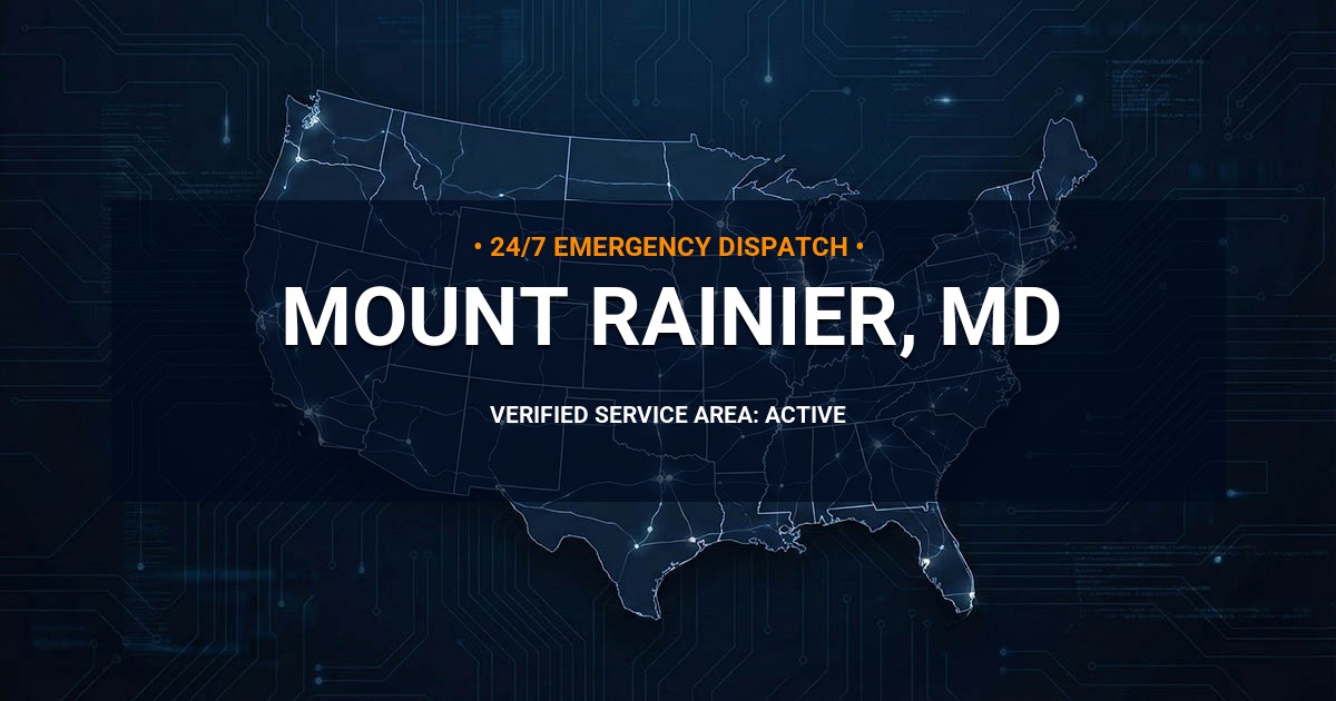 Emergency Plumbing Dispatch Map for Plumbing Services: Mount Rainier, MD