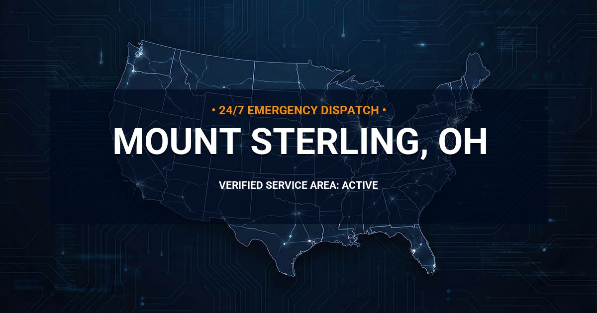 Emergency Plumbing Dispatch Map for Plumbing Services: Mount Sterling, OH