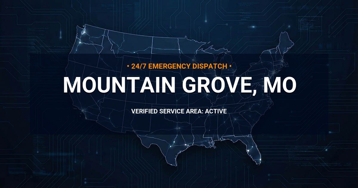 Emergency Plumbing Dispatch Map for Plumbing Services: Mountain Grove, MO