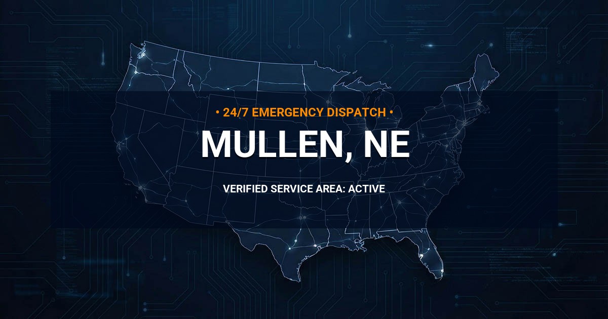 Emergency Plumbing Dispatch Map for Plumbing Services: Mullen, NE