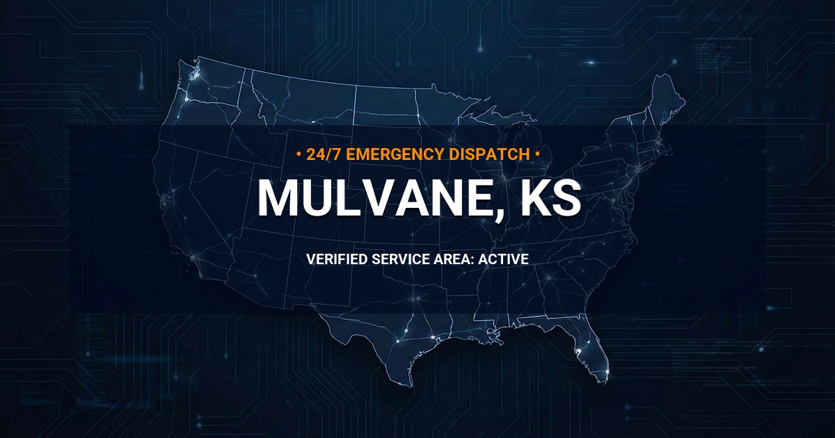 Emergency Plumbing Dispatch Map for Plumbing Services: Mulvane, KS