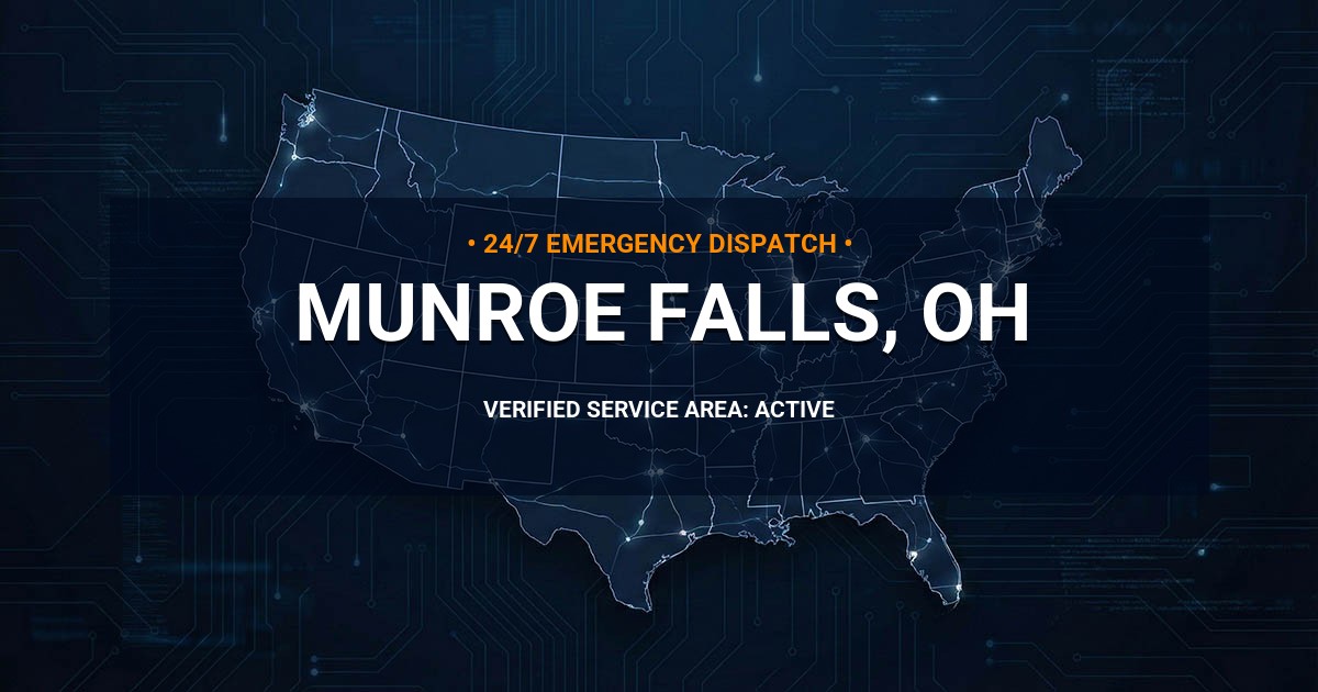 Emergency Plumbing Dispatch Map for Plumbing Services: Munroe Falls, OH