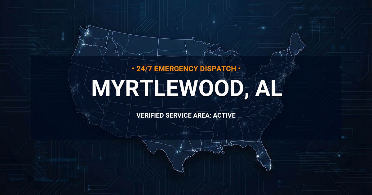 Emergency Plumbing Dispatch Map for Plumbing Services: Myrtlewood, AL