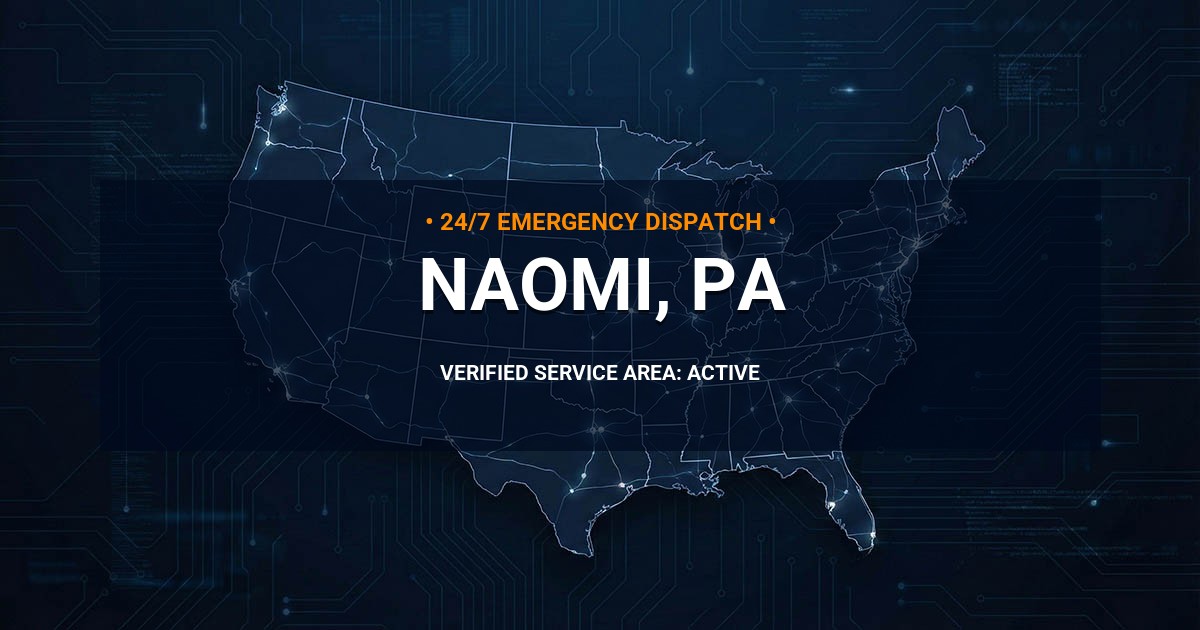Emergency Plumbing Dispatch Map for Plumbing Services: Naomi, PA