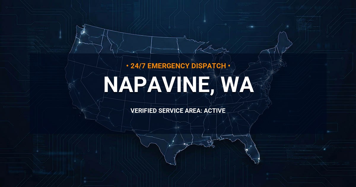 Emergency Plumbing Dispatch Map for Plumbing Services: Napavine, WA