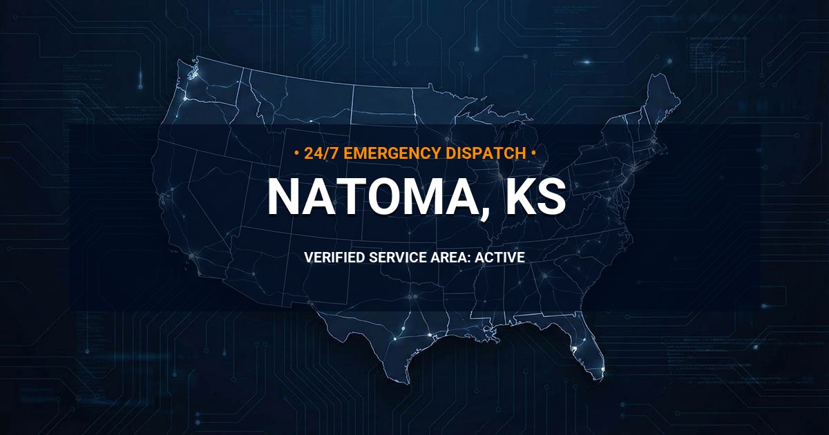 Emergency Plumbing Dispatch Map for Plumbing Services: Natoma, KS