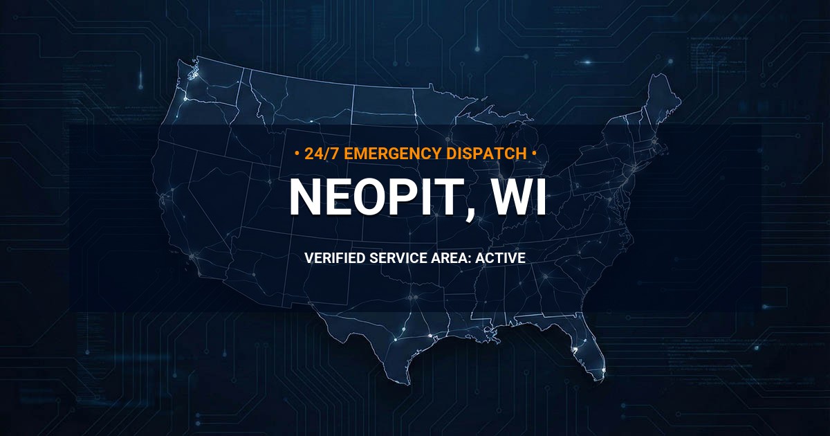 Emergency Plumbing Dispatch Map for Plumbing Services: Neopit, WI