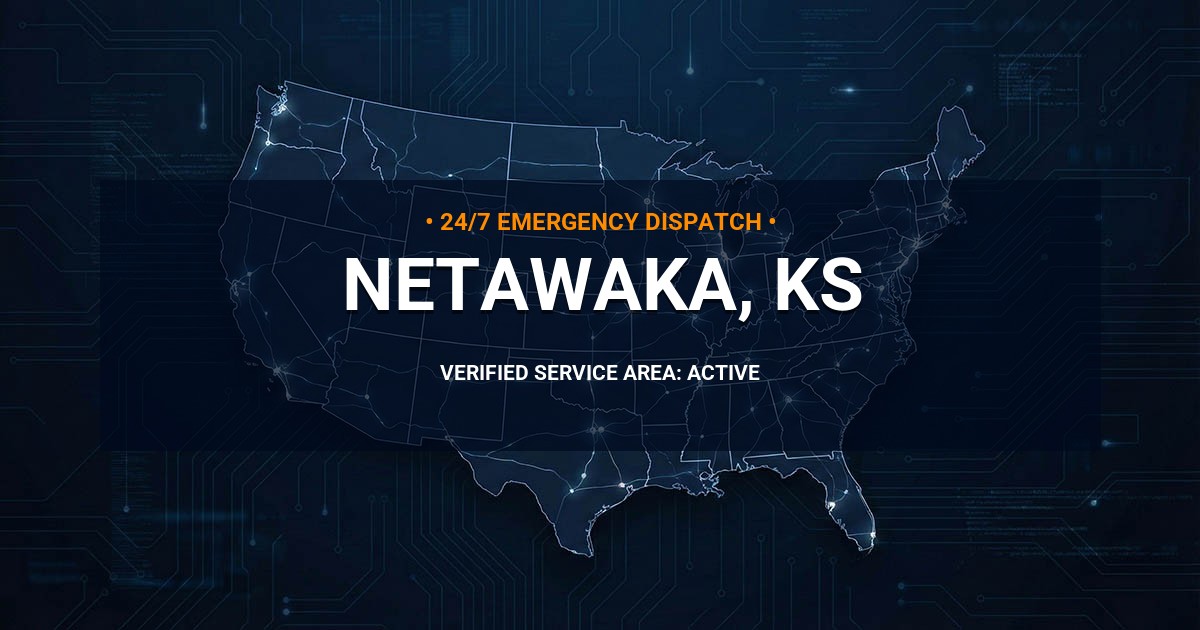 Emergency Plumbing Dispatch Map for Plumbing Services: Netawaka, KS
