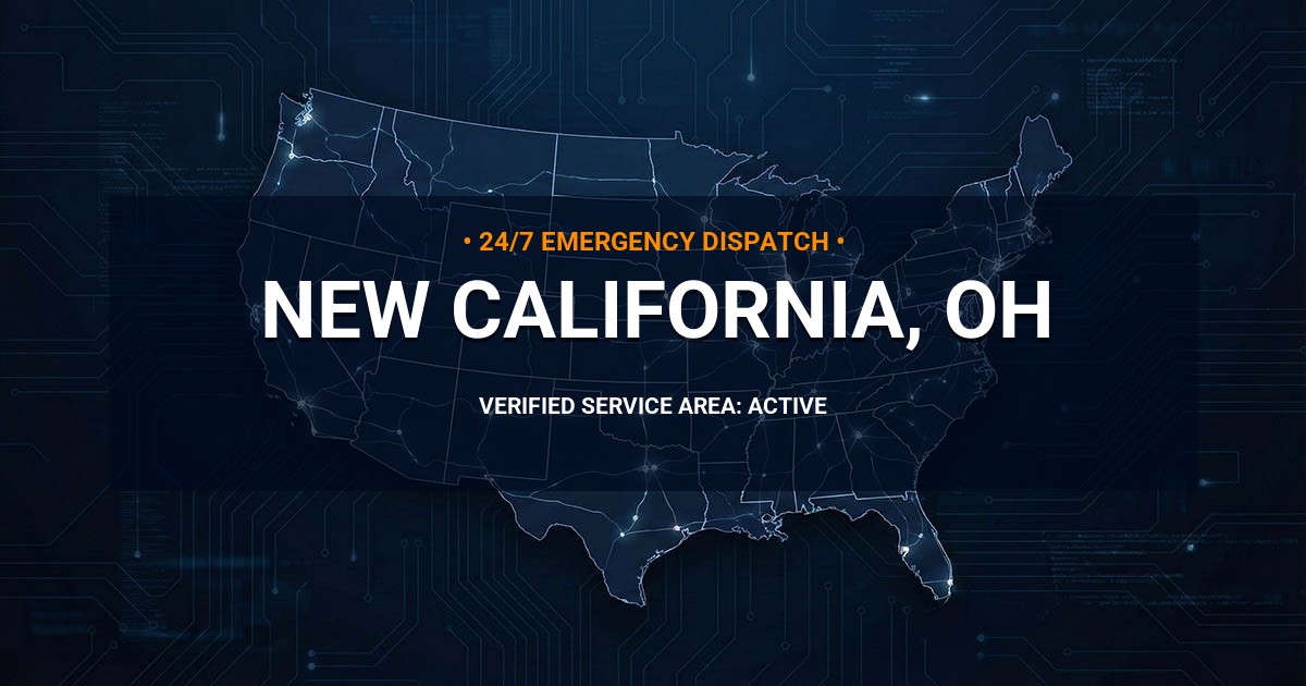 Emergency Plumbing Dispatch Map for Plumbing Services: New California, OH