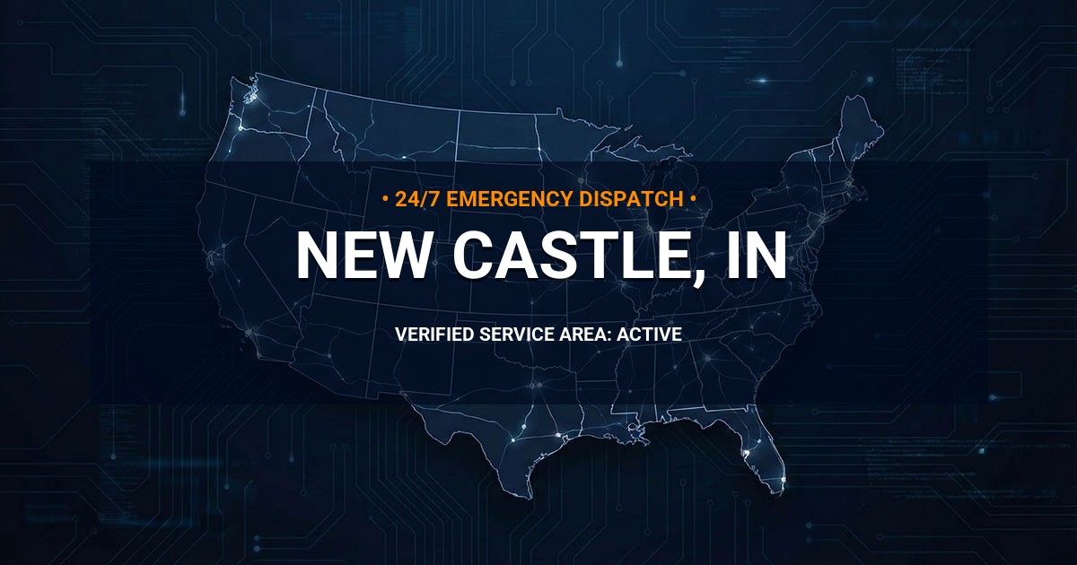 Emergency Plumbing Dispatch Map for Plumbing Services: New Castle, IN