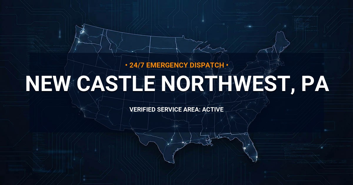 Emergency Plumbing Dispatch Map for Plumbing Services: New Castle Northwest, PA