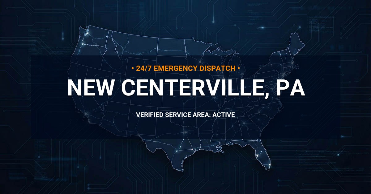 Emergency Plumbing Dispatch Map for Plumbing Services: New Centerville, PA