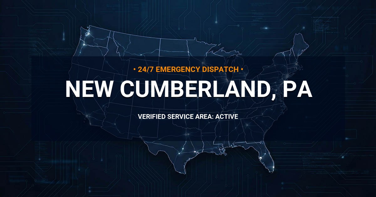 Emergency Plumbing Dispatch Map for Plumbing Services: New Cumberland, PA