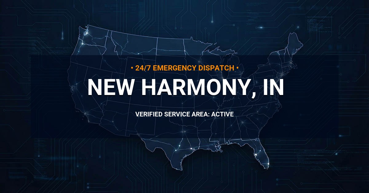 Emergency Plumbing Dispatch Map for Plumbing Services: New Harmony, IN
