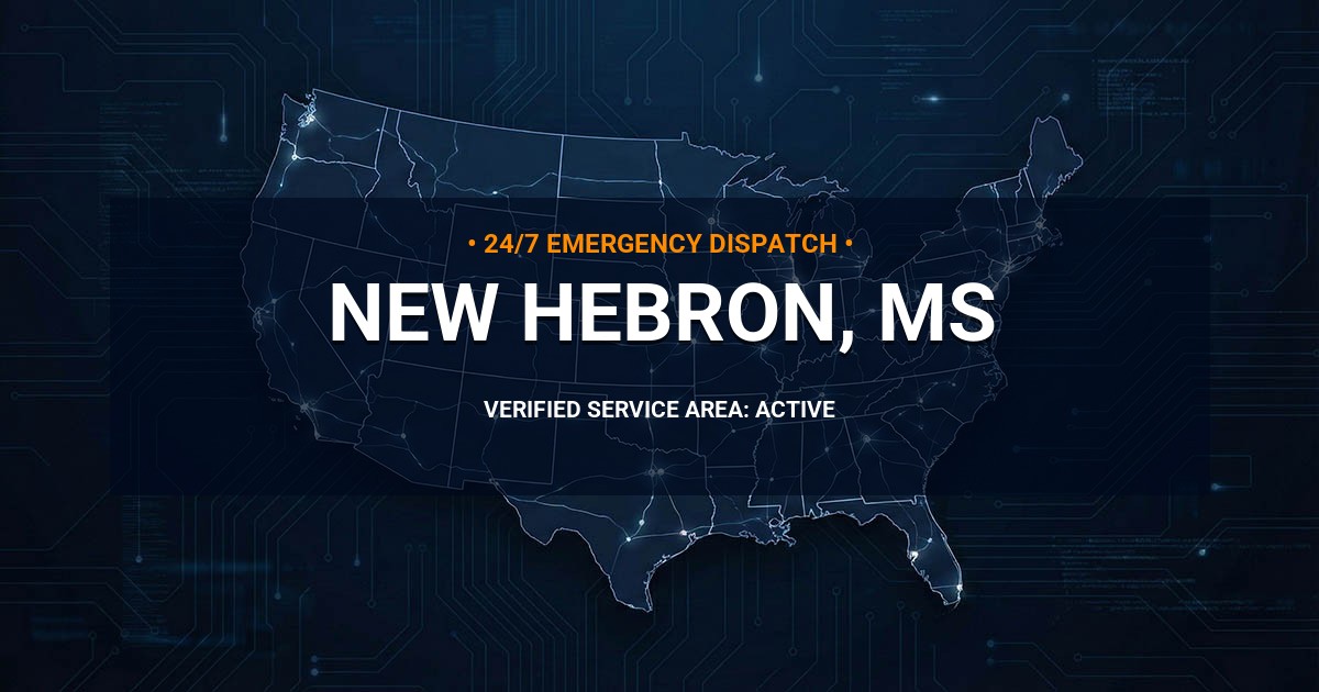 Emergency Plumbing Dispatch Map for Plumbing Services: New Hebron, MS