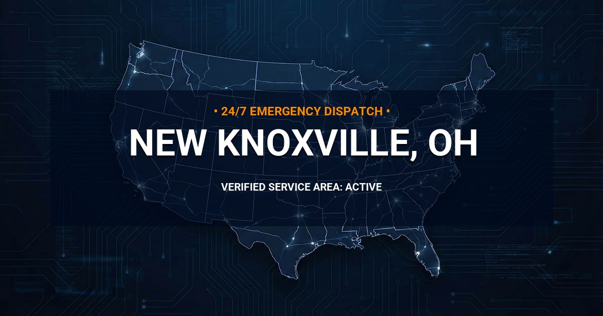 Emergency Plumbing Dispatch Map for Plumbing Services: New Knoxville, OH