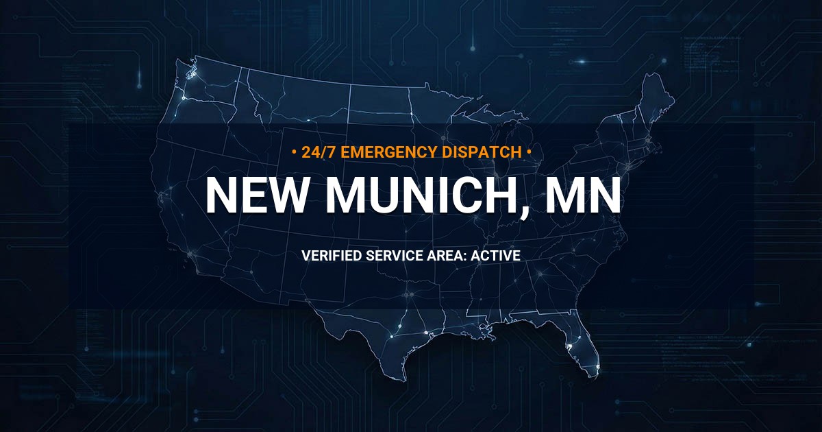 Emergency Plumbing Dispatch Map for Plumbing Services: New Munich, MN