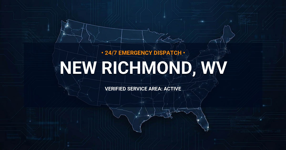 Emergency Plumbing Dispatch Map for Plumbing Services: New Richmond, WV