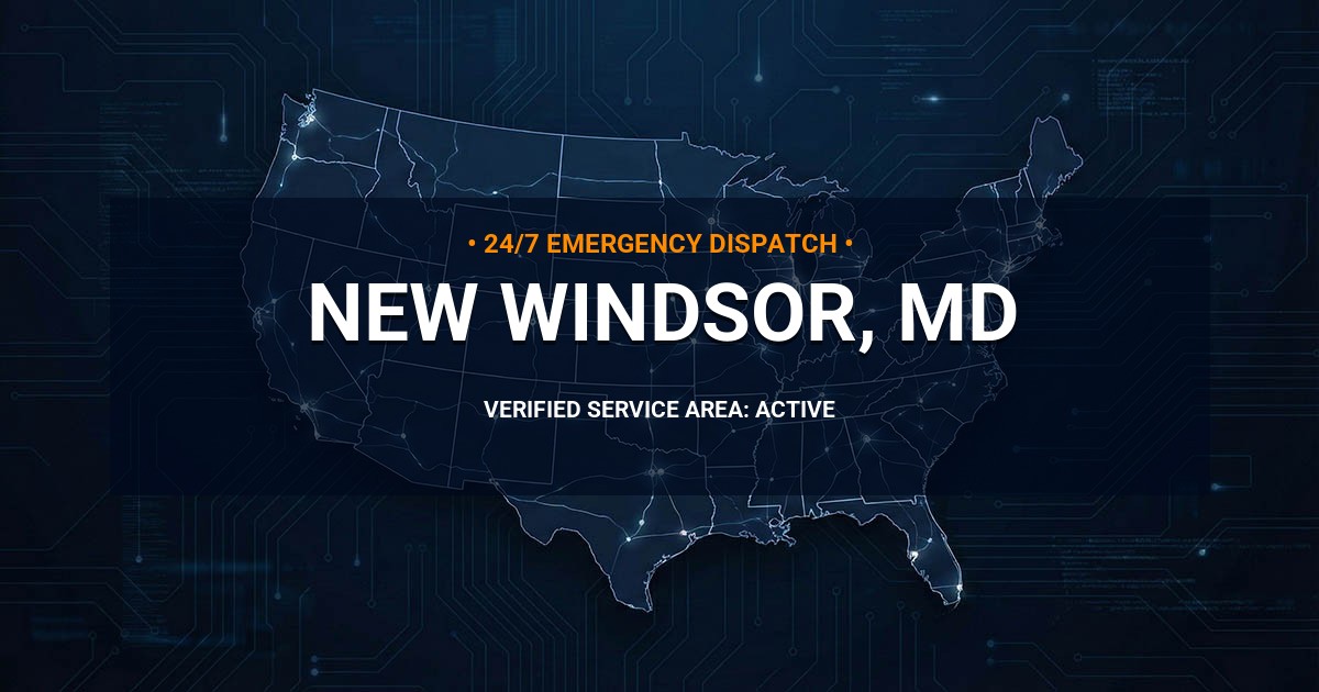 Emergency Plumbing Dispatch Map for Plumbing Services: New Windsor, MD