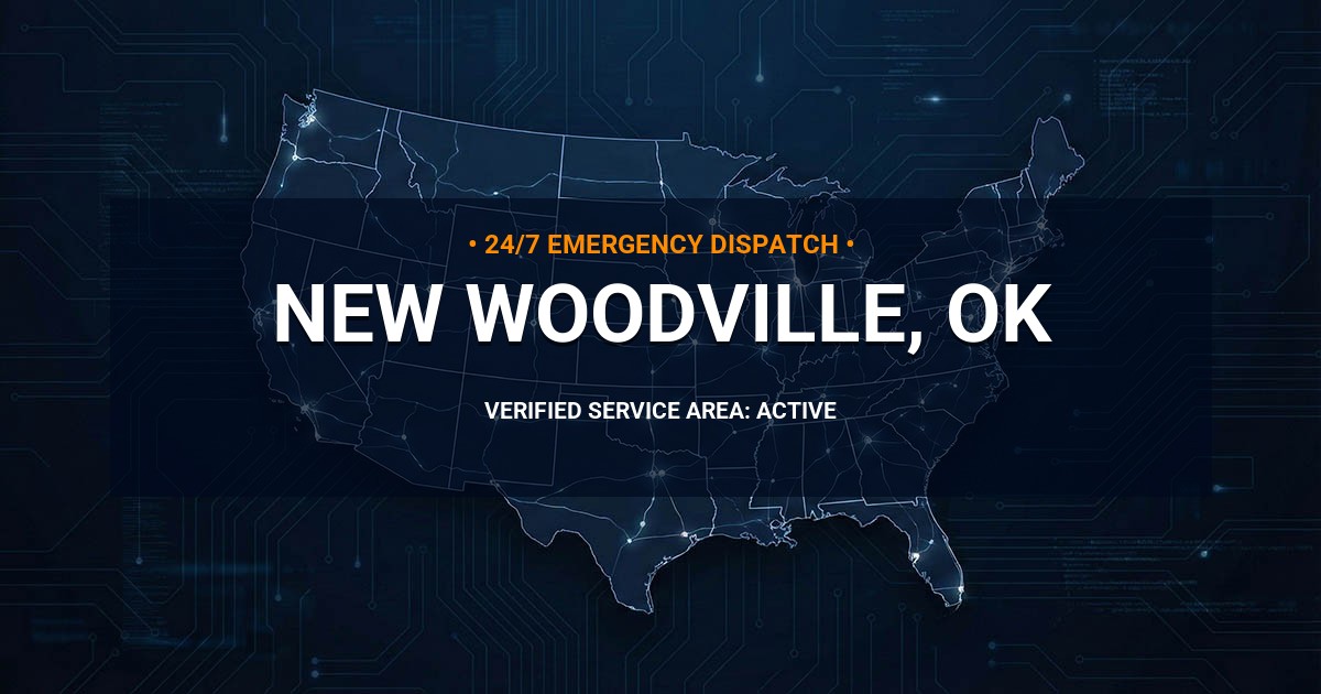 Emergency Plumbing Dispatch Map for Plumbing Services: New Woodville, OK