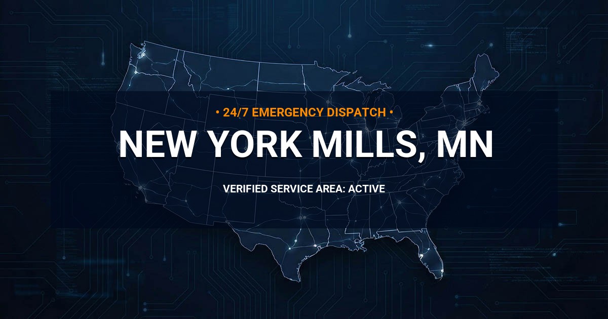 Emergency Plumbing Dispatch Map for Plumbing Services: New York Mills, MN