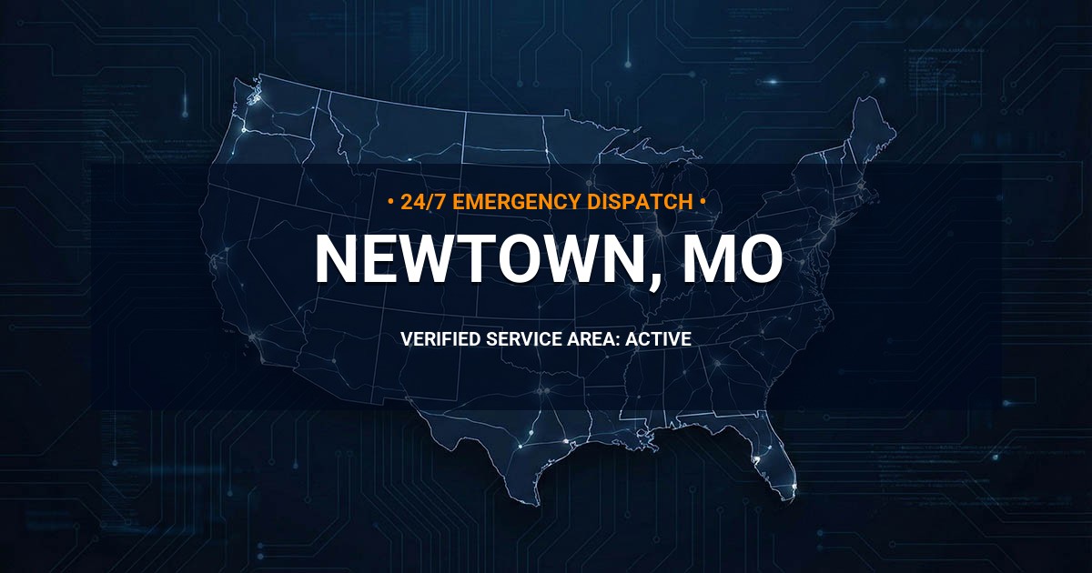 Emergency Plumbing Dispatch Map for Plumbing Services: Newtown, MO
