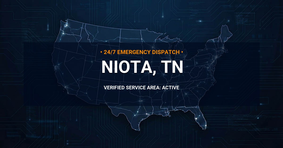 Emergency Plumbing Dispatch Map for Plumbing Services: Niota, TN