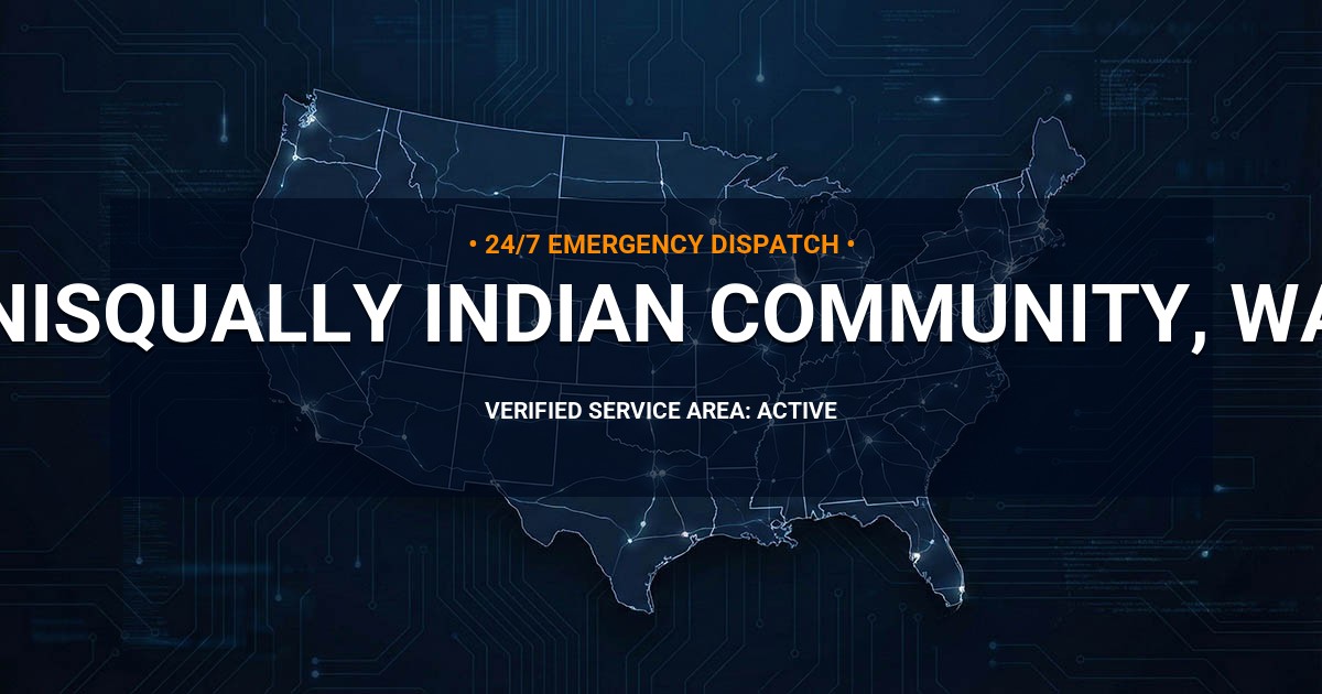 Emergency Plumbing Dispatch Map for Plumbing Services: Nisqually Indian Community, WA
