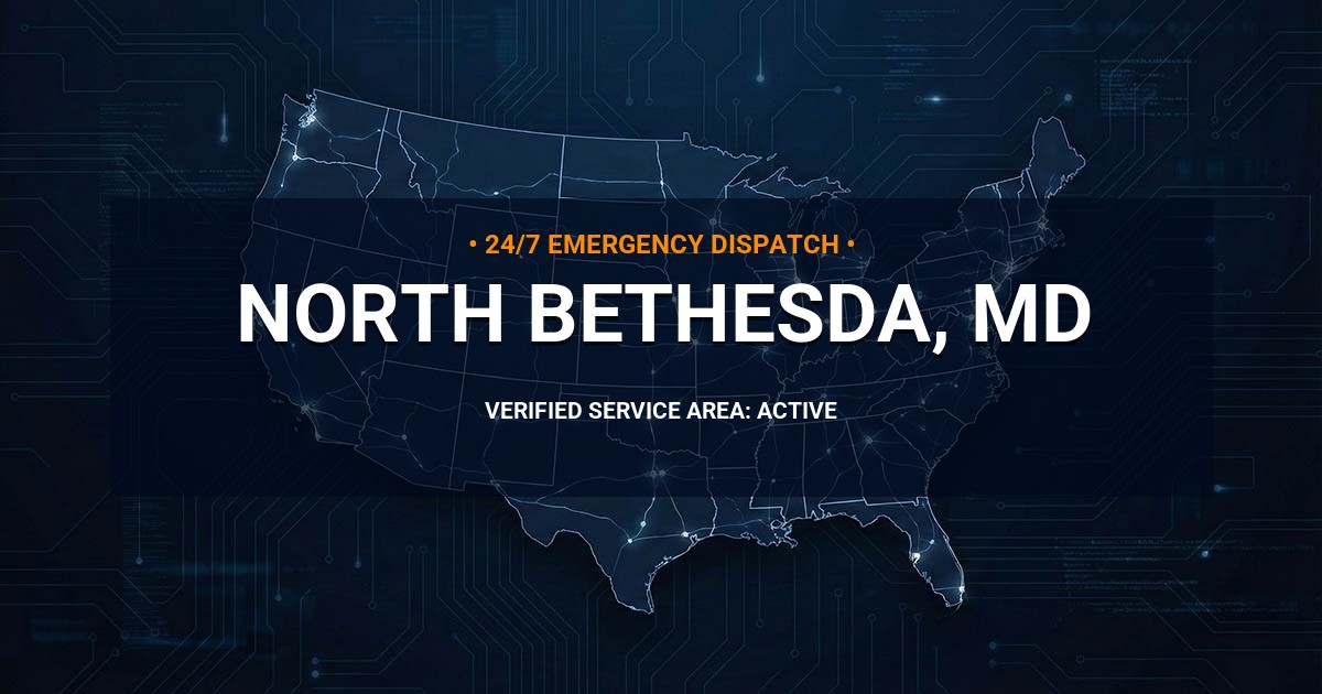 Emergency Plumbing Dispatch Map for Plumbing Services: North Bethesda, MD
