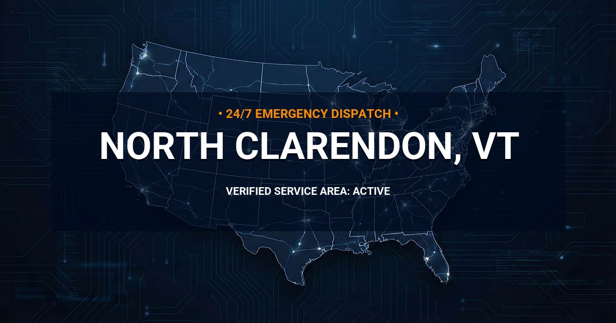 Emergency Plumbing Dispatch Map for Plumbing Services: North Clarendon, VT