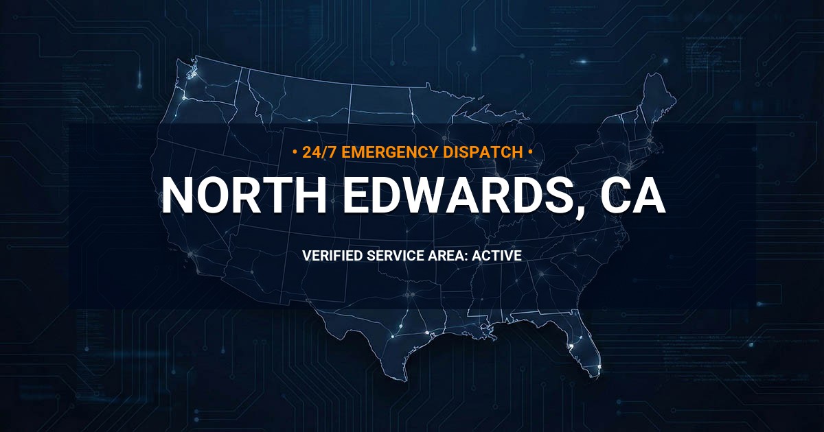 Emergency Plumbing Dispatch Map for Plumbing Services: North Edwards, CA
