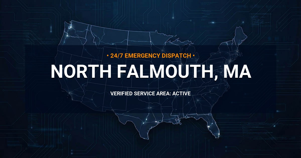 Emergency Plumbing Dispatch Map for Plumbing Services: North Falmouth, MA