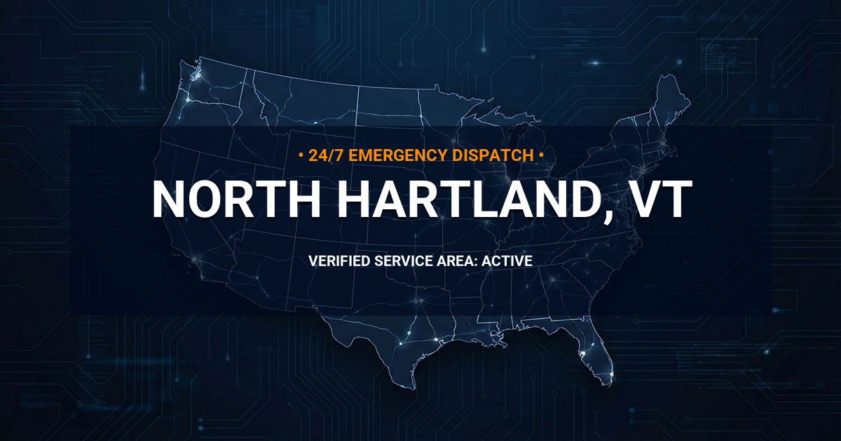 Emergency Plumbing Dispatch Map for Plumbing Services: North Hartland, VT