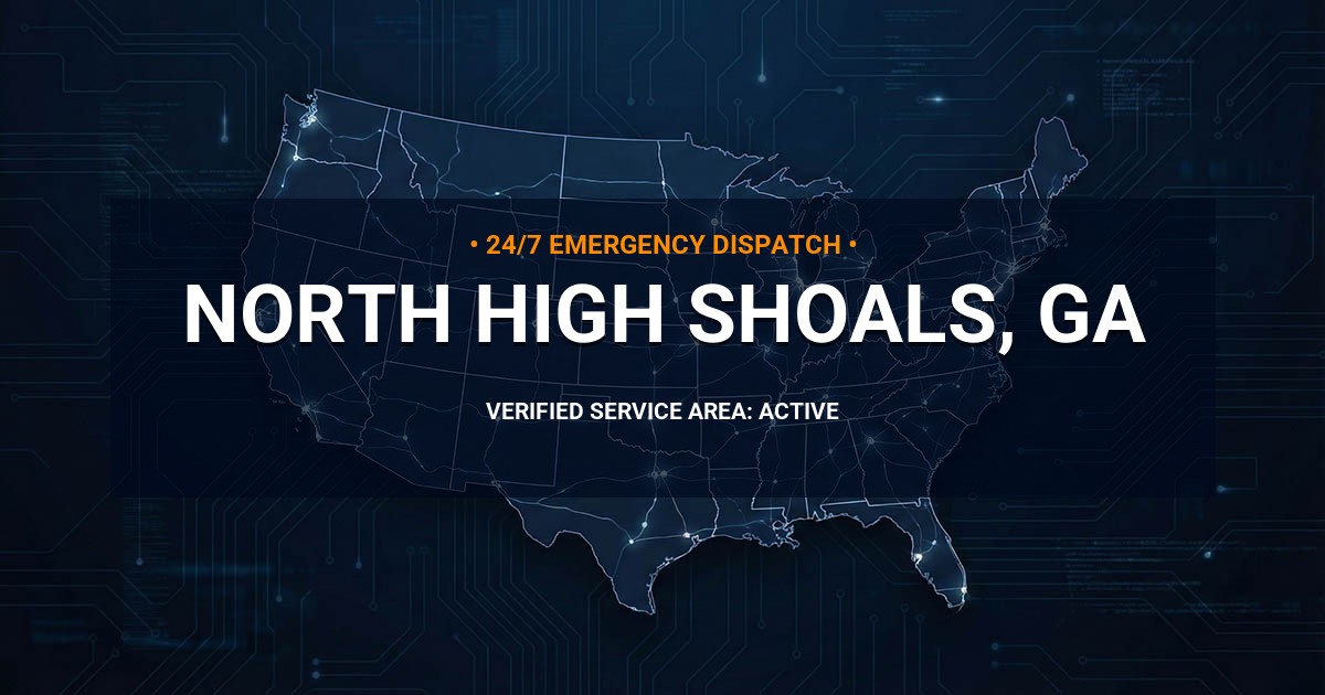 Emergency Plumbing Dispatch Map for Plumbing Services: North High Shoals, GA