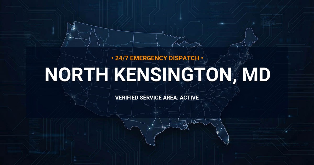 Emergency Plumbing Dispatch Map for Plumbing Services: North Kensington, MD