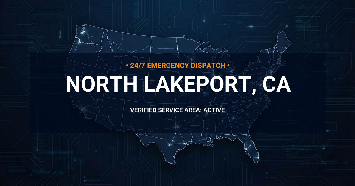 Emergency Plumbing Dispatch Map for Plumbing Services: North Lakeport, CA