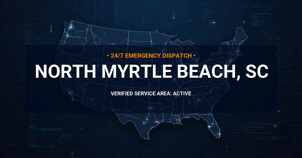 Emergency Plumbing Dispatch Map for Plumbing Services: North Myrtle Beach, SC