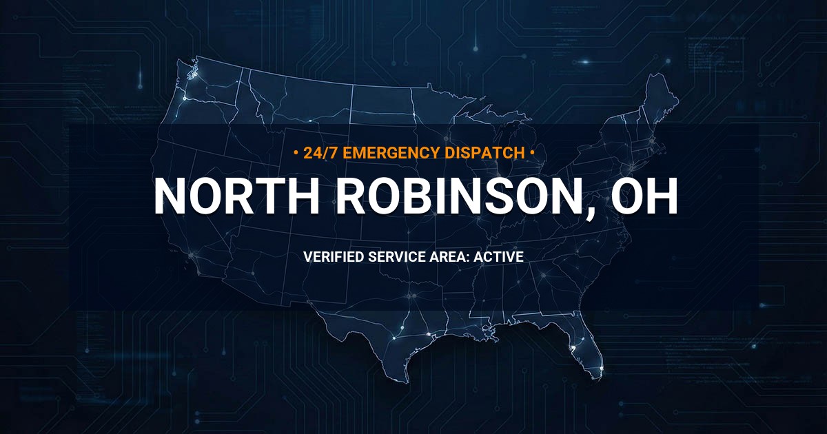 Emergency Plumbing Dispatch Map for Plumbing Services: North Robinson, OH