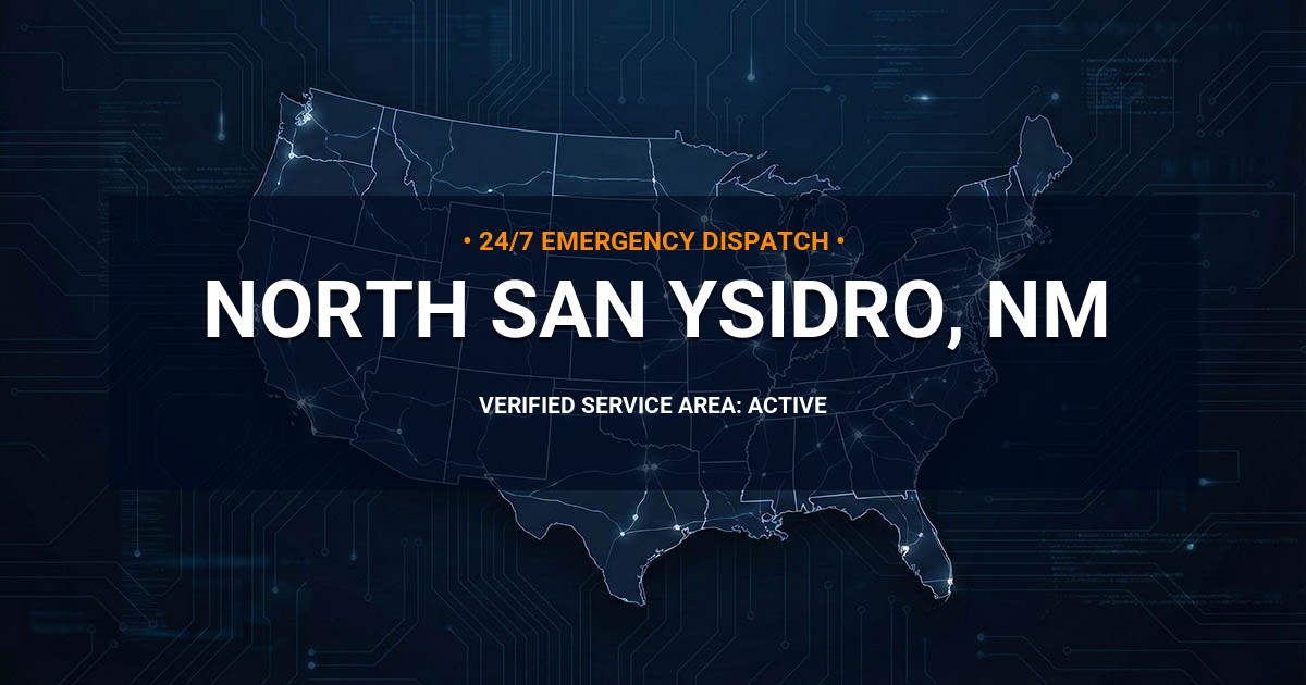Emergency Plumbing Dispatch Map for Plumbing Services: North San Ysidro, NM