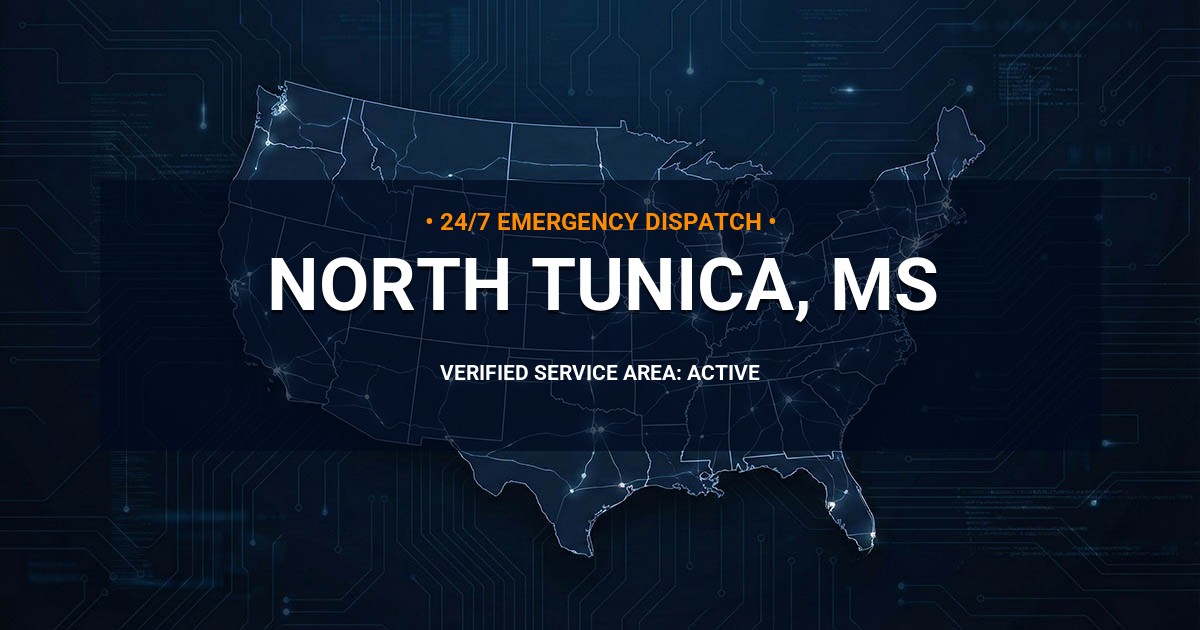 Emergency Plumbing Dispatch Map for Plumbing Services: North Tunica, MS