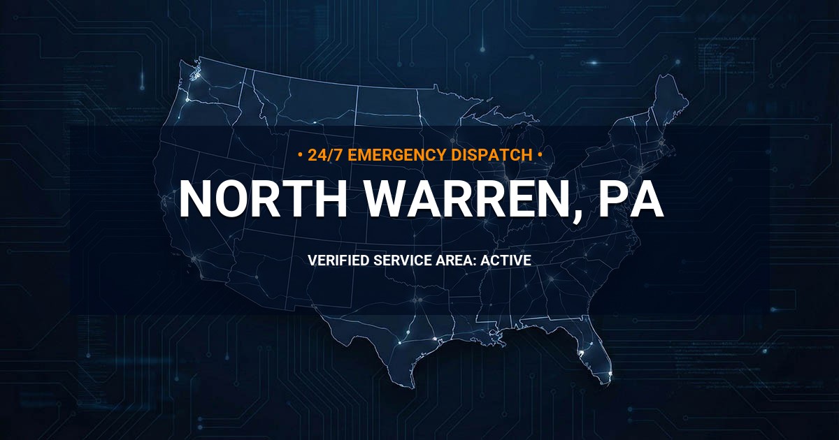 Emergency Plumbing Dispatch Map for Plumbing Services: North Warren, PA