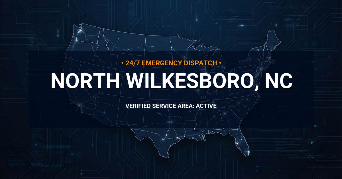 Emergency Plumbing Dispatch Map for Plumbing Services: North Wilkesboro, NC
