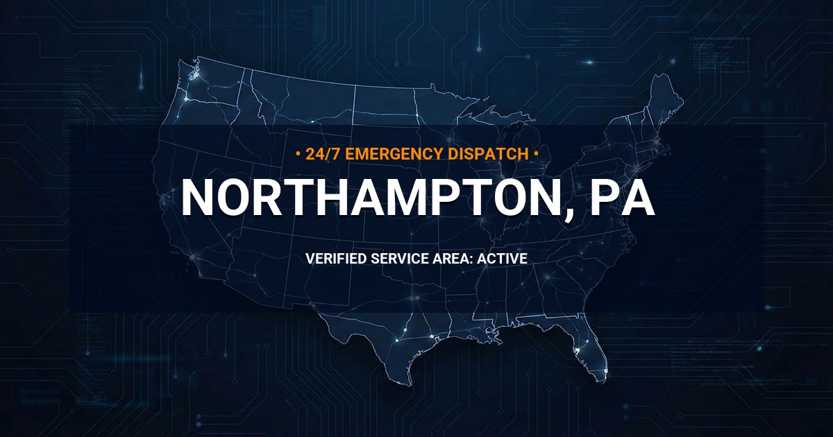 Emergency Plumbing Dispatch Map for Plumbing Services: Northampton, PA